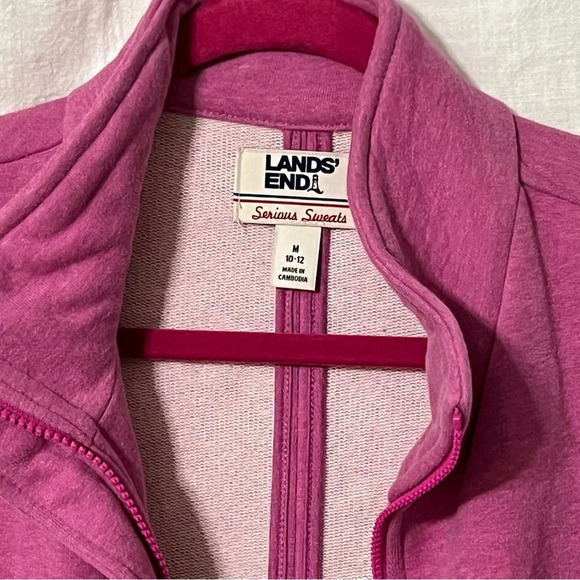 Women's Lands' End Serious Sweats Vest Women's Size Medium Pink Sleeveless - Picture 7 of 8